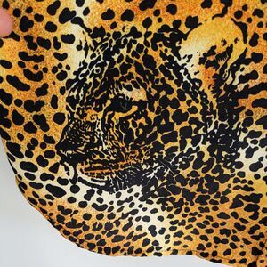 Cheetah Print Button Top Blouse 16 XL Orange Black Shirt Animal Print Vintage